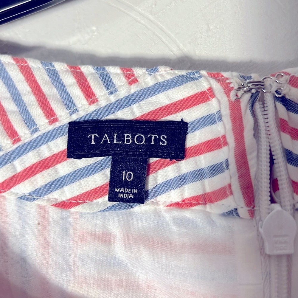 Talbots Patchwork Round With V-Neck Sleeveless Sh… - image 3
